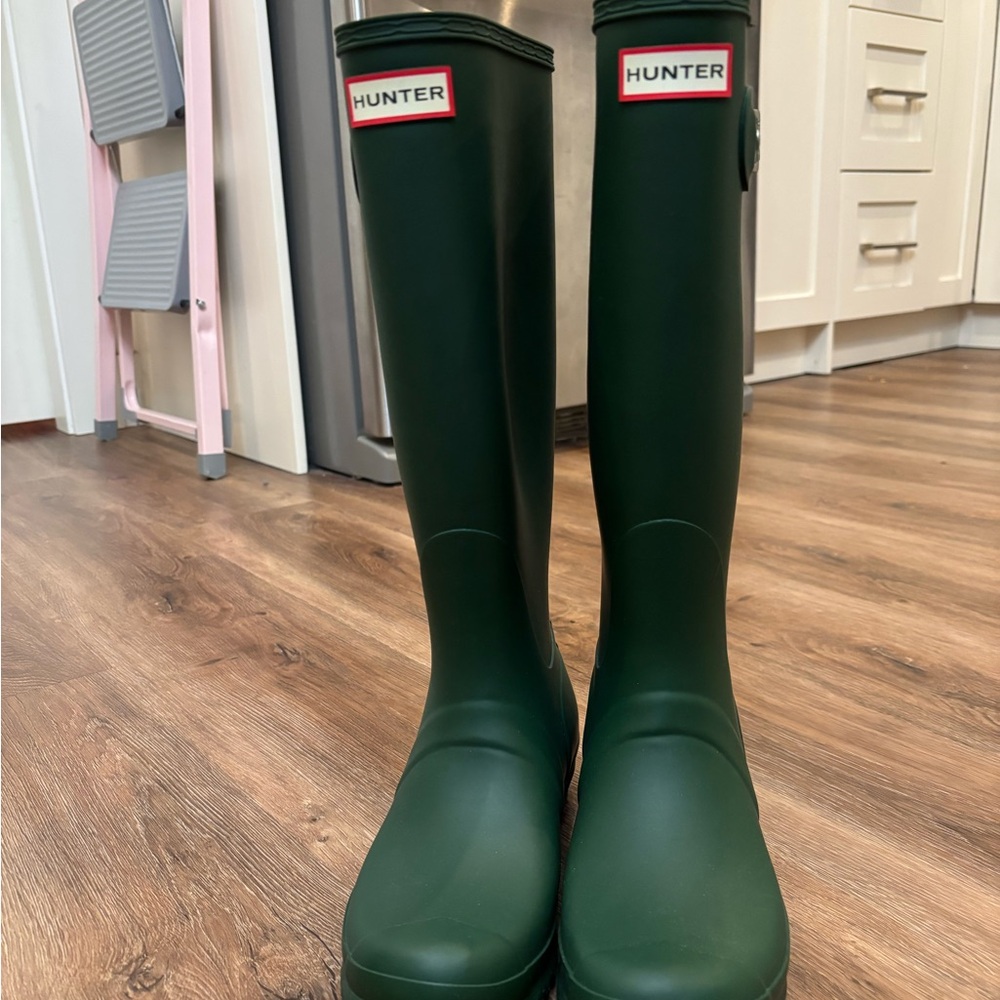 Hunter Forest Green Knee-High Boots